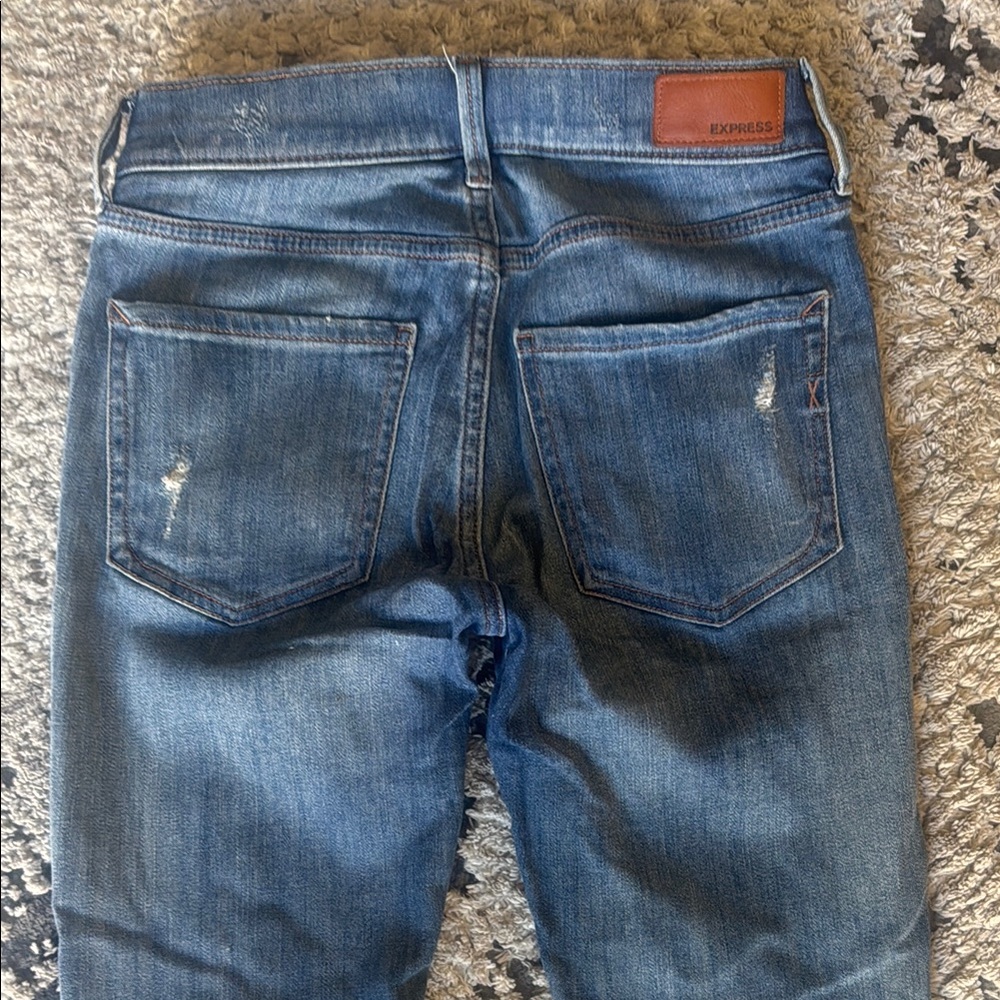 Express Distressed Blue Jeans - Picture 2 of 7